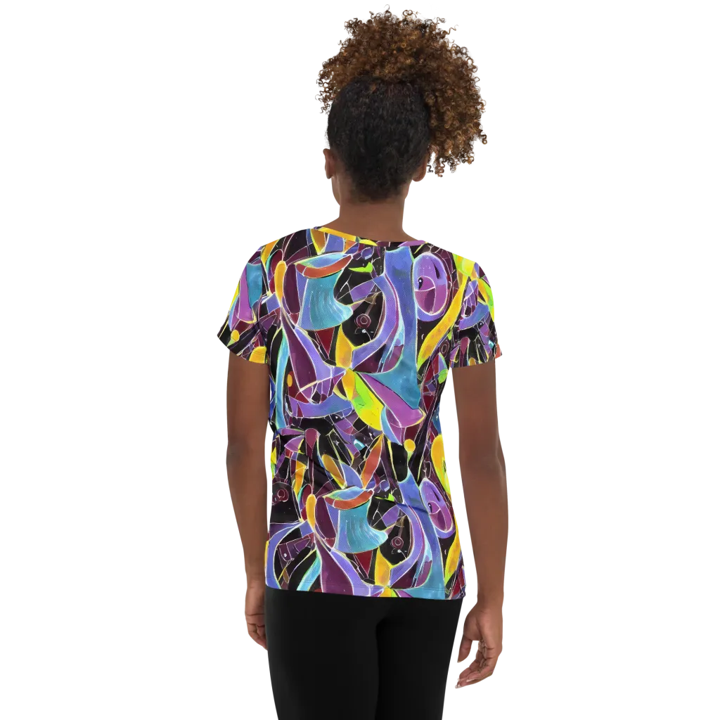 Spectrum Circuit on Women's Athletic T-Shirt — Back