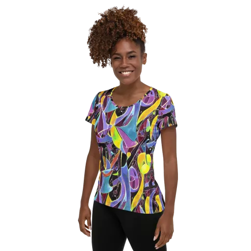 Spectrum Circuit on a Women's Athletic T-Shirt