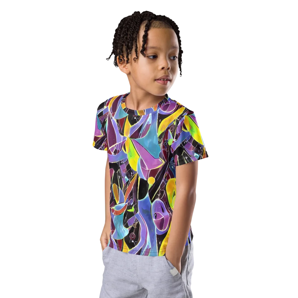 Spectrum Circuit on Kids Crew Neck T-Shirt — Left Front