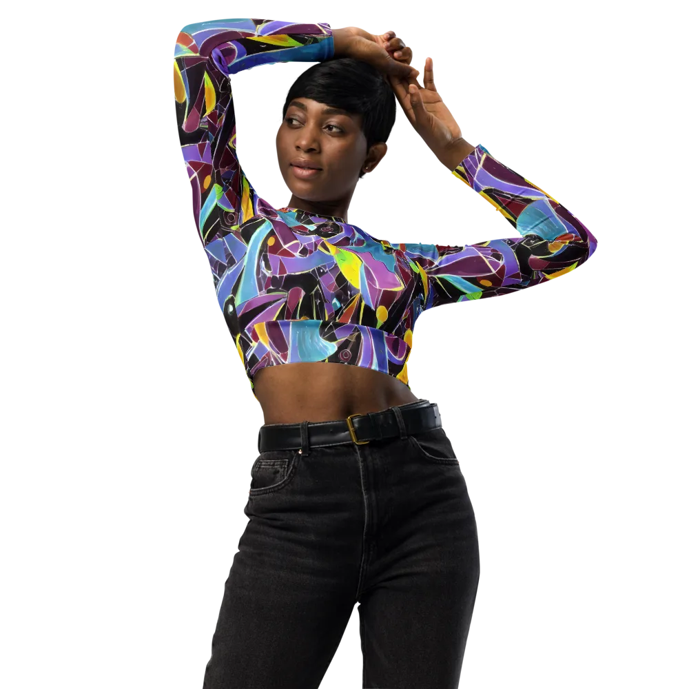 Spectrum Circuit on Long Sleeve Crop Top — Front