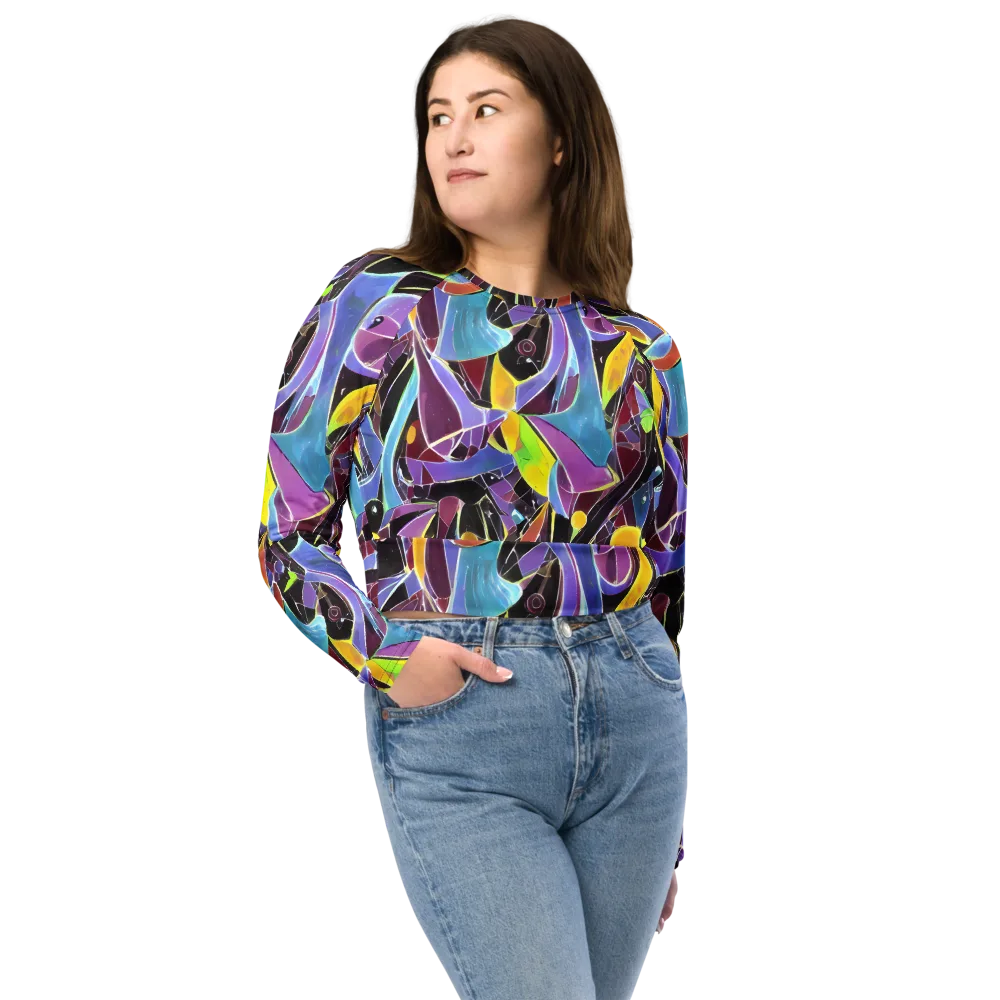 Spectrum Circuit on Long Sleeve Crop Top — Front