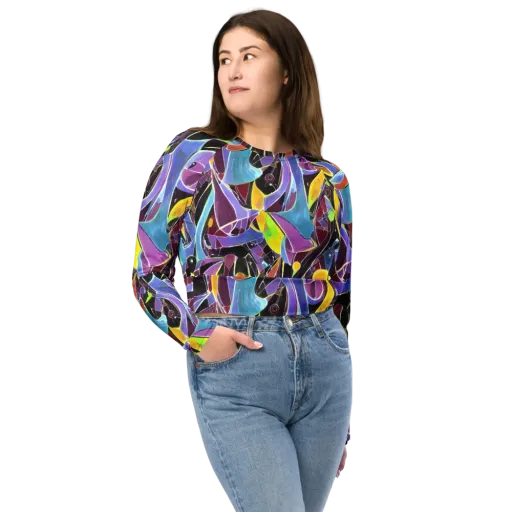Spectrum Circuit on a Long Sleeve Crop Top