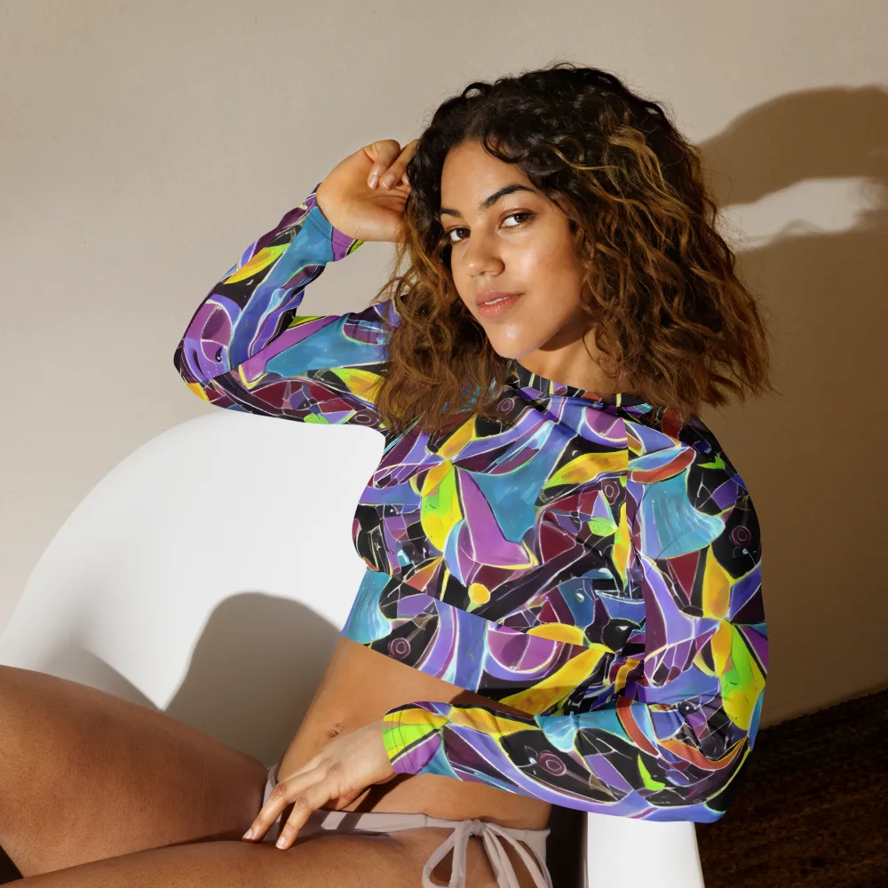 Spectrum Circuit on Long Sleeve Crop Top — Left Front