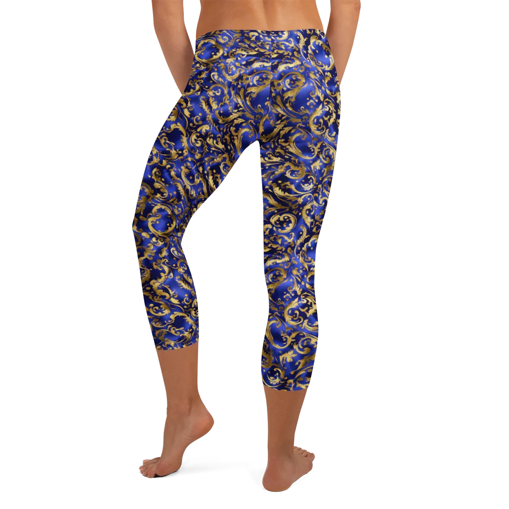 Gilded Arabesque on Capri Leggings — Back