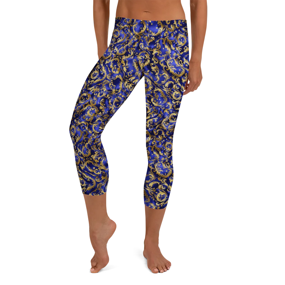 Gilded Arabesque on Capri Leggings — Front