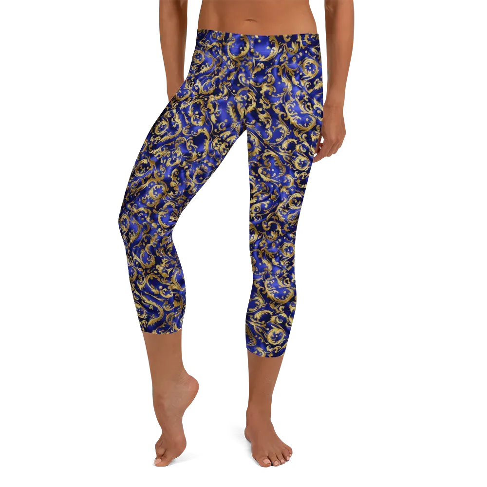 Gilded Arabesque on Capri Leggings — Front