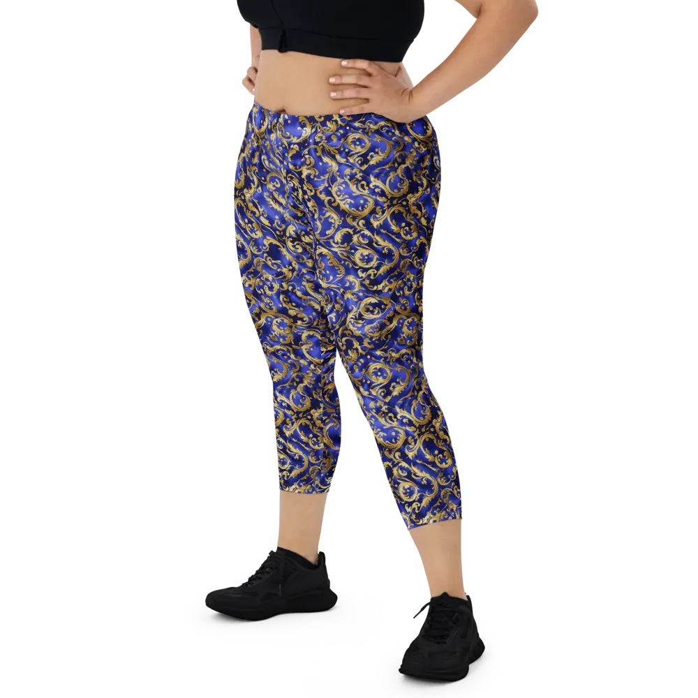 Gilded Arabesque on Capri Leggings — Front