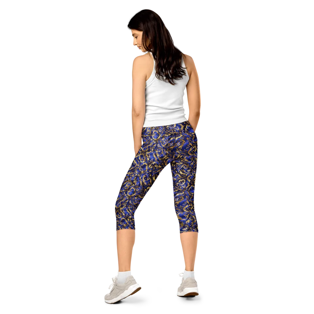 Gilded Arabesque on Capri Leggings — Back