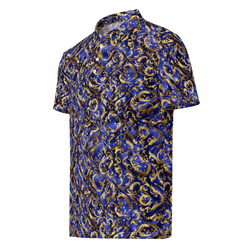 Gilded Arabesque on Men's Slim Fit Polo Shirt — Left Front