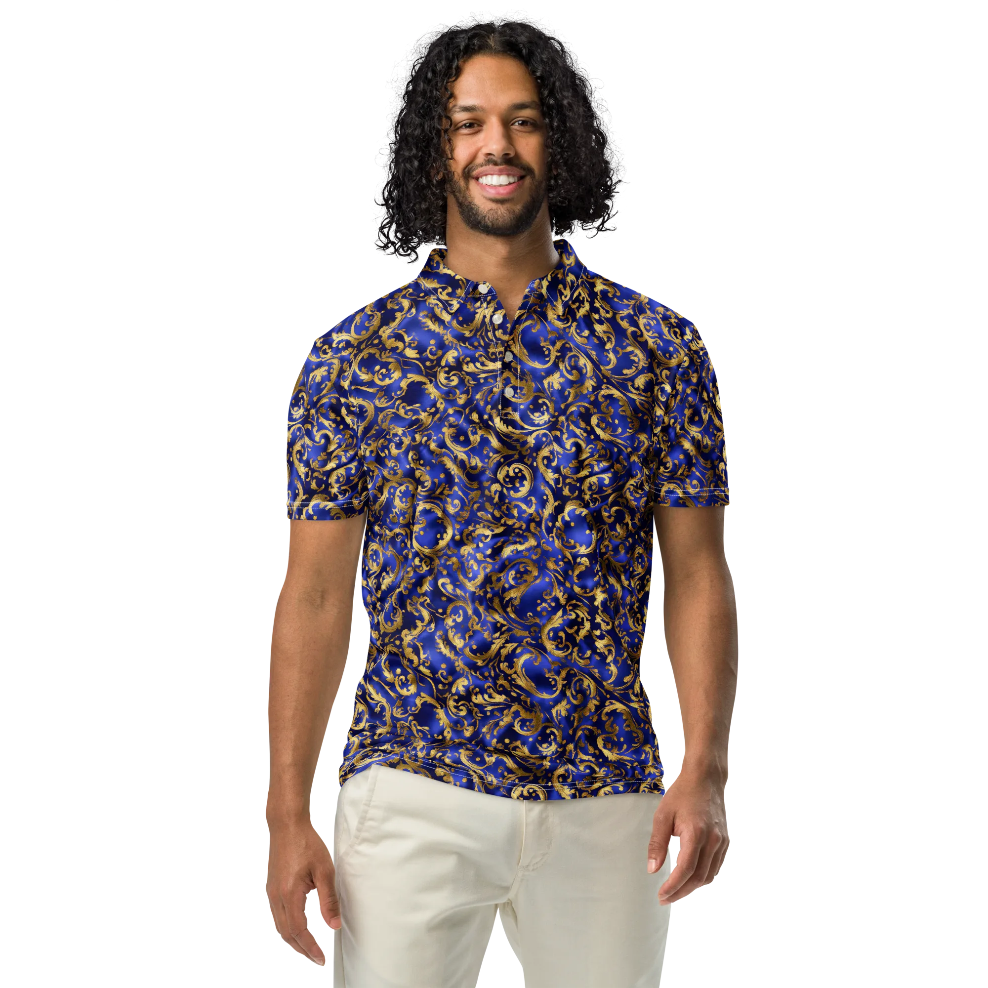 Gilded Arabesque on Men's Slim Fit Polo Shirt — Front