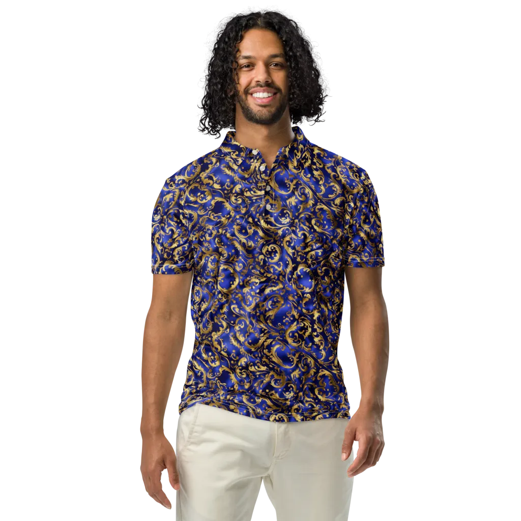 Gilded Arabesque on Men's Slim Fit Polo Shirt — Front