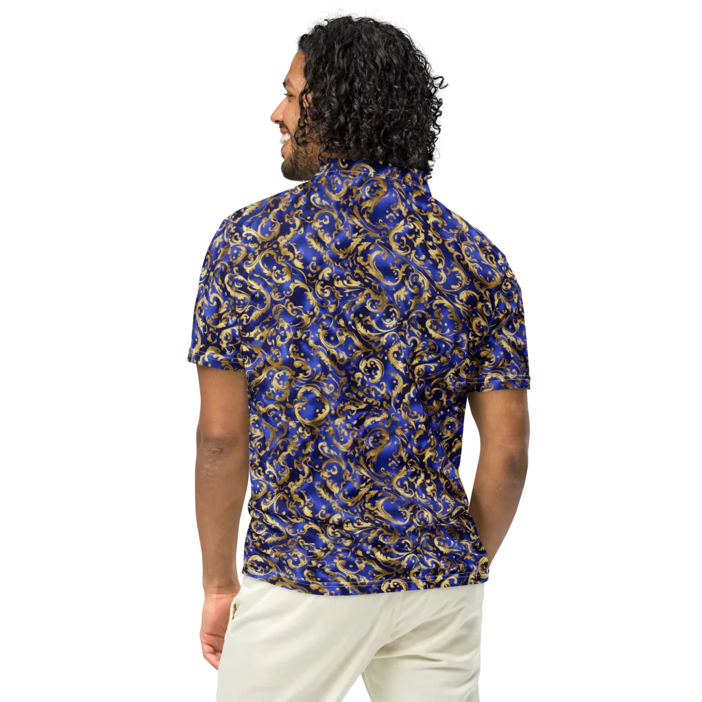 Gilded Arabesque on Men's Slim Fit Polo Shirt — Back