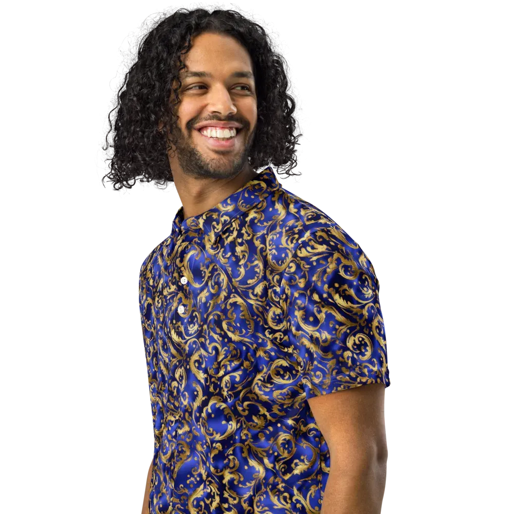Gilded Arabesque on Men's Slim Fit Polo Shirt — Left Front