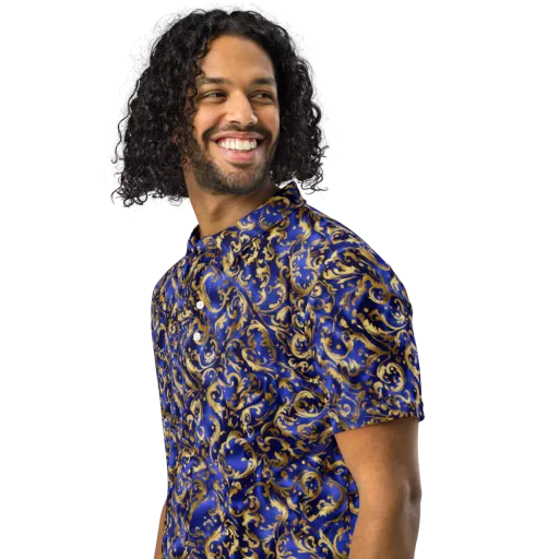 Gilded Arabesque on a Men's Slim Fit Polo Shirt