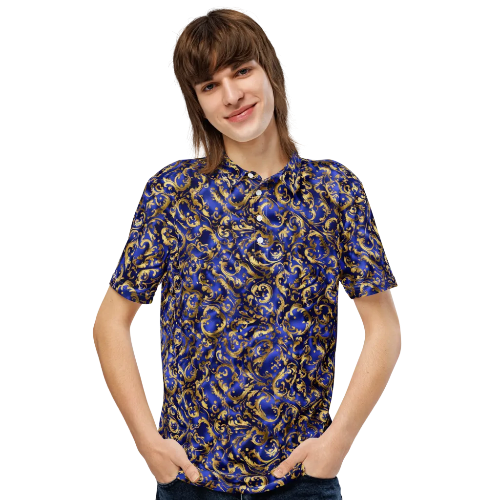 Gilded Arabesque on Men's Slim Fit Polo Shirt — Front
