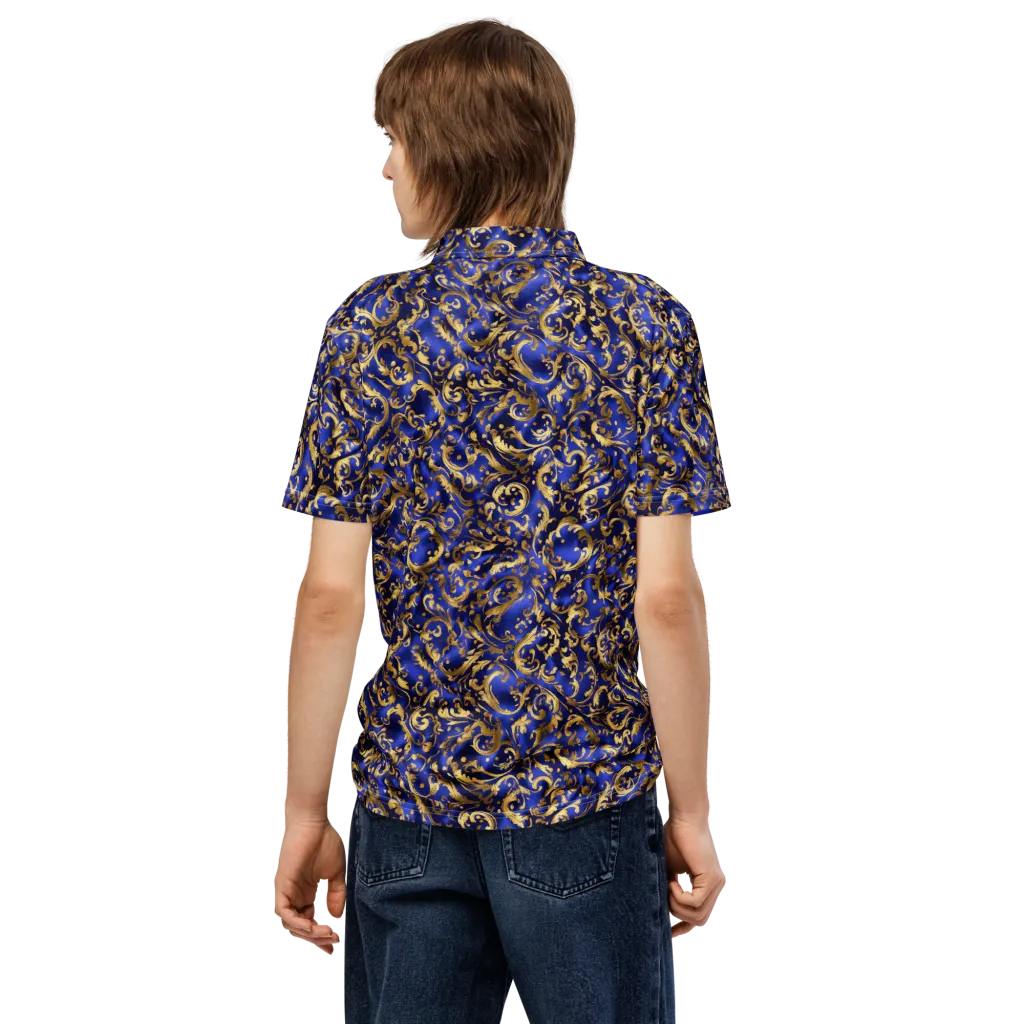 Gilded Arabesque on Men's Slim Fit Polo Shirt — Back
