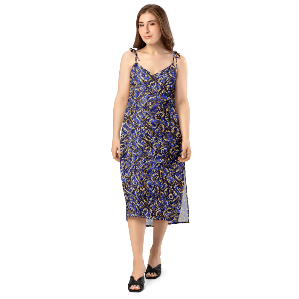 Gilded Arabesque on Slip Dress — Front