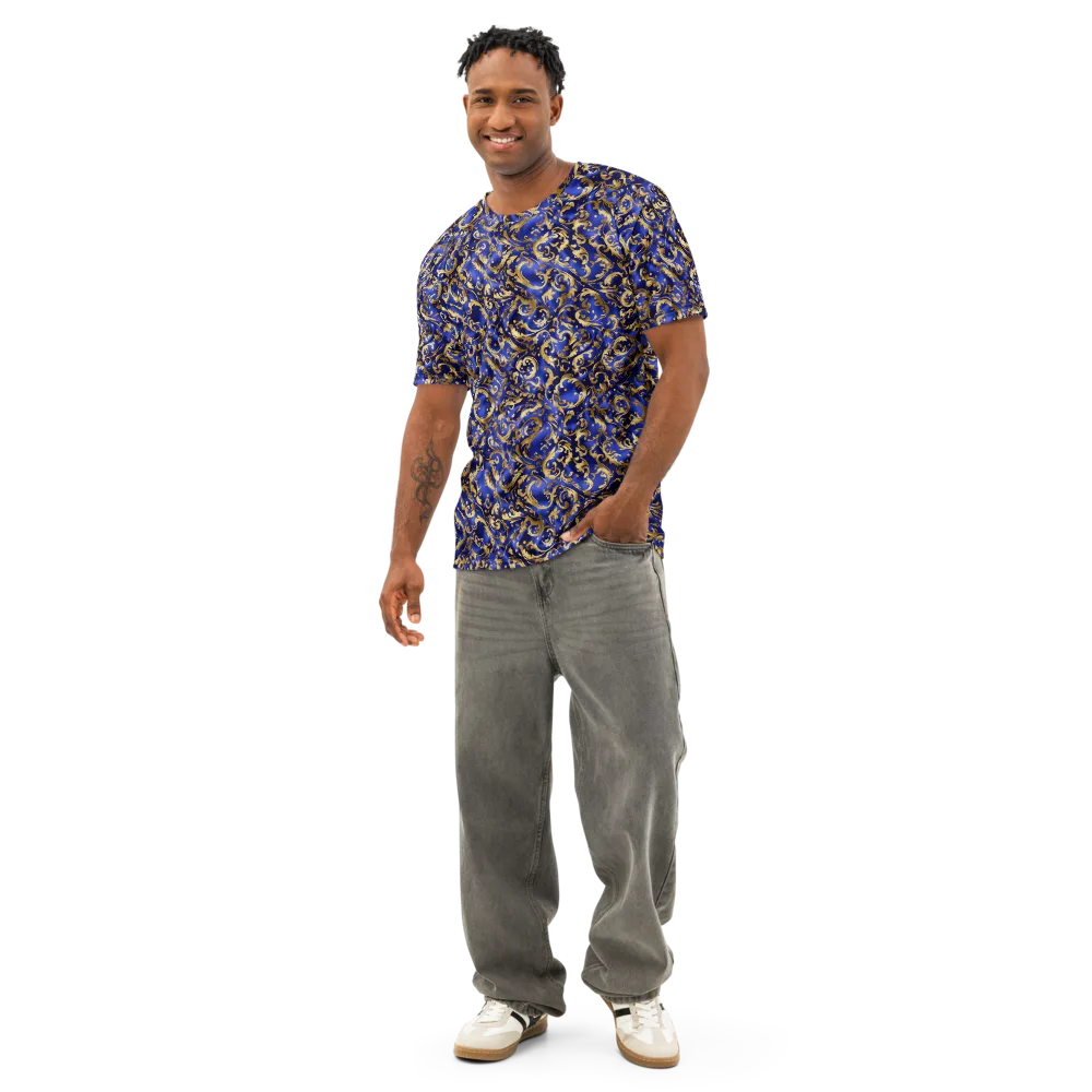 Gilded Arabesque on Men's Cotton Crew Neck T-Shirt — Front