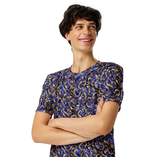 Gilded Arabesque on a Men's Crew Neck T-Shirt