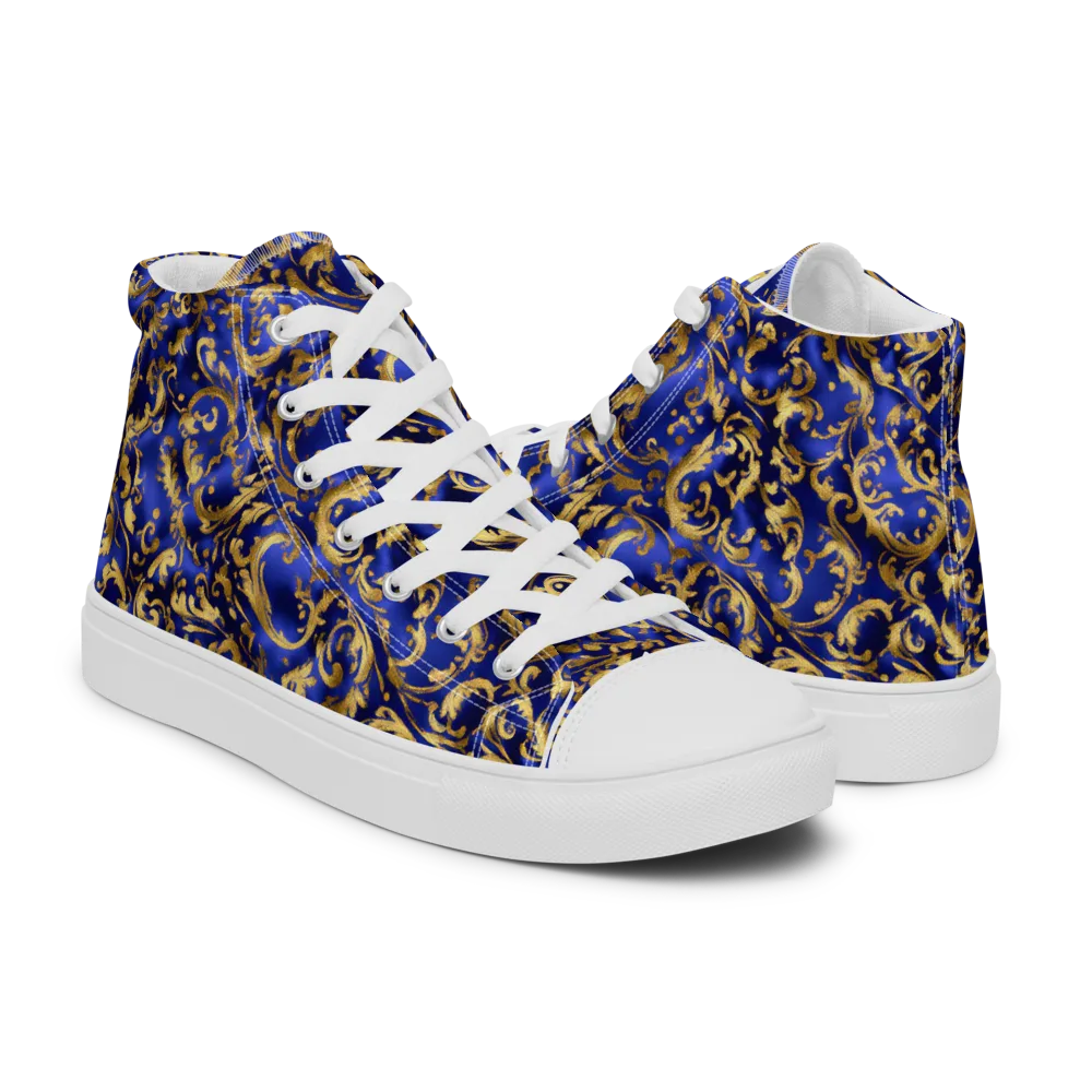 Gilded Arabesque on Men's High Top Canvas Shoes — Right