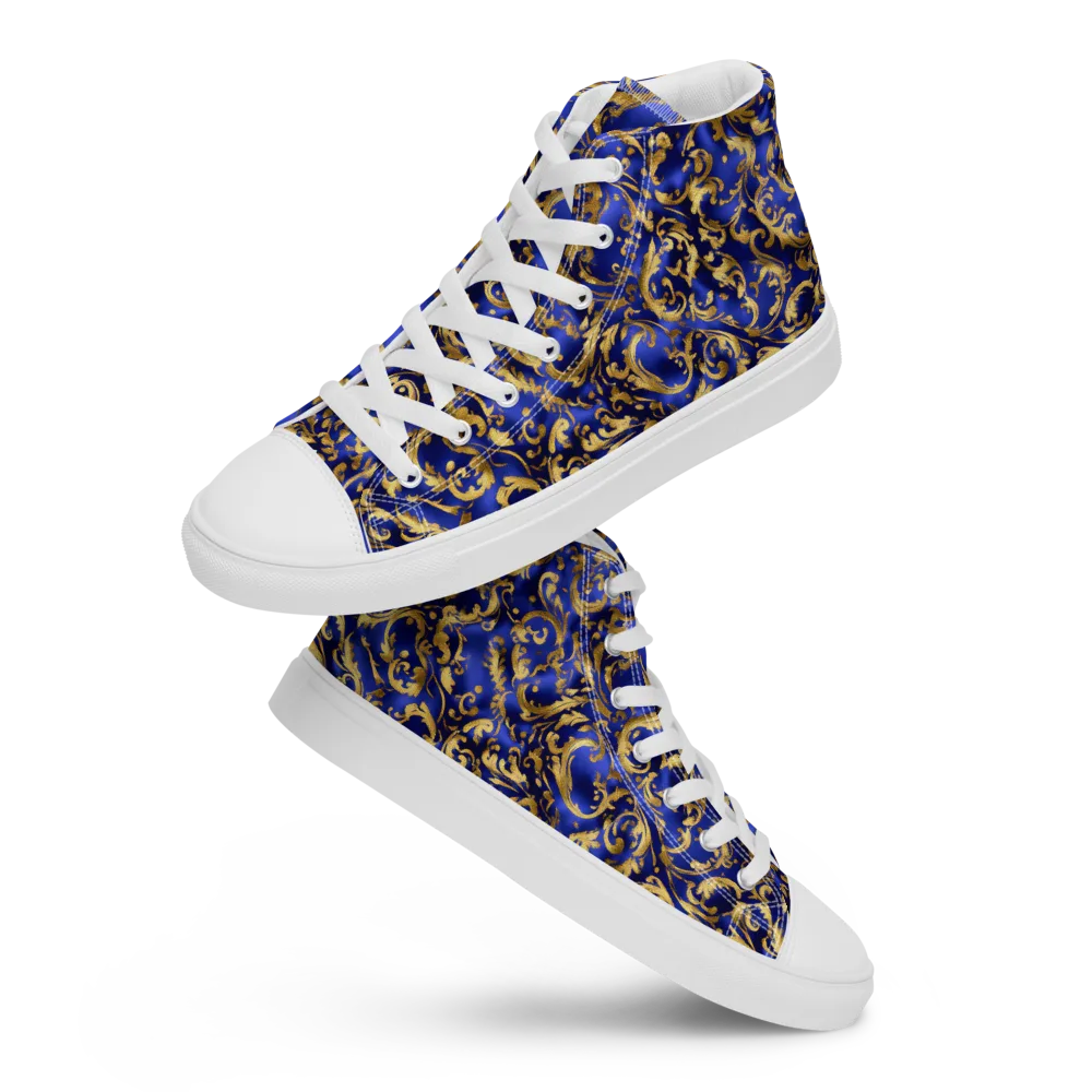Gilded Arabesque on Men's High Top Canvas Shoes — Front