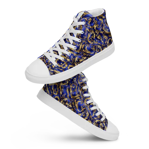 Gilded Arabesque on a Men's High Top Canvas Shoes