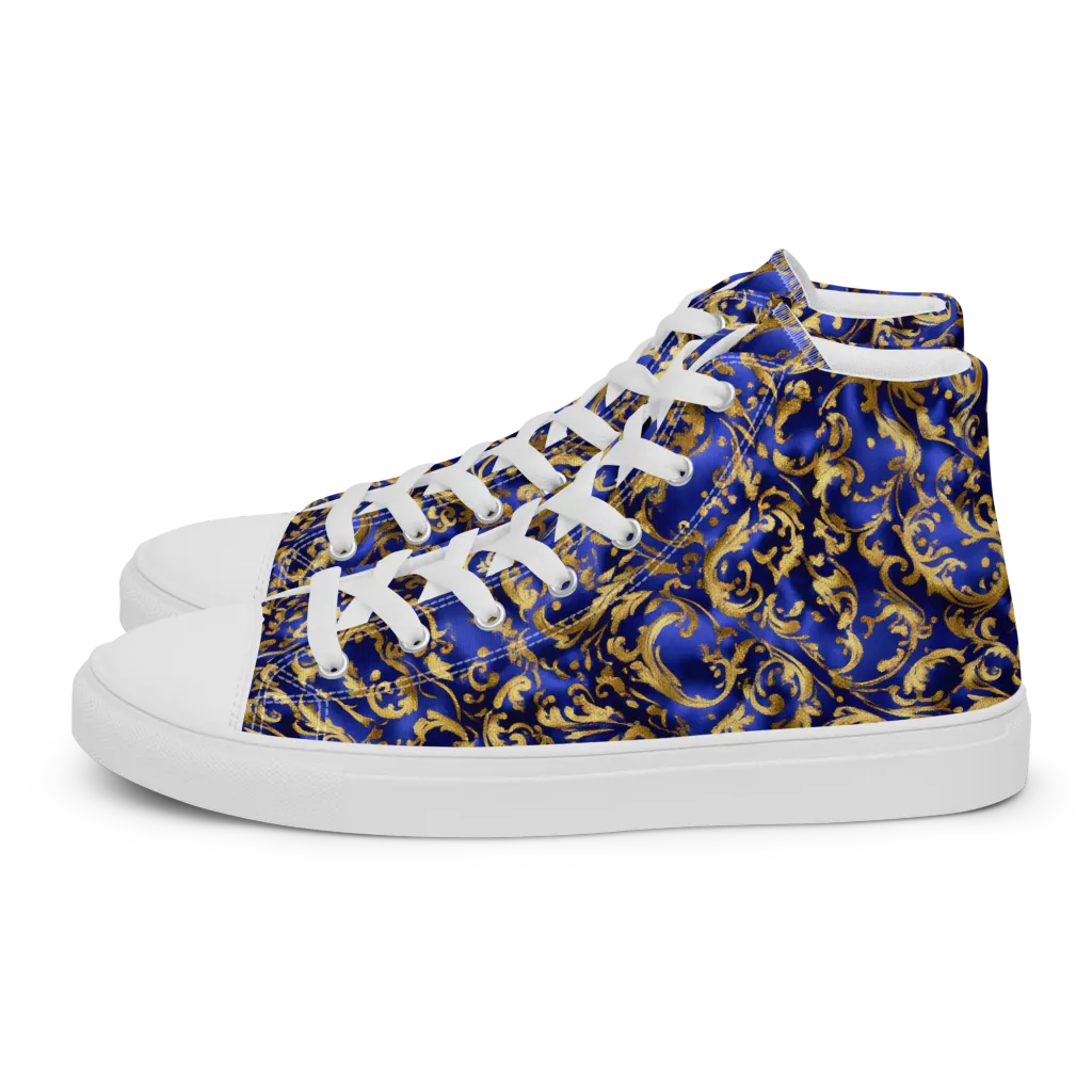 Gilded Arabesque on Women's High Top Canvas Shoes — Left