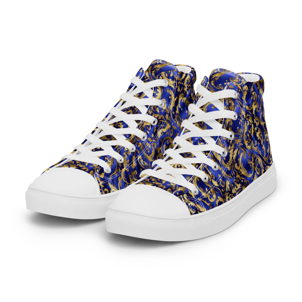 Gilded Arabesque on Women's High Top Canvas Shoes — Left Front