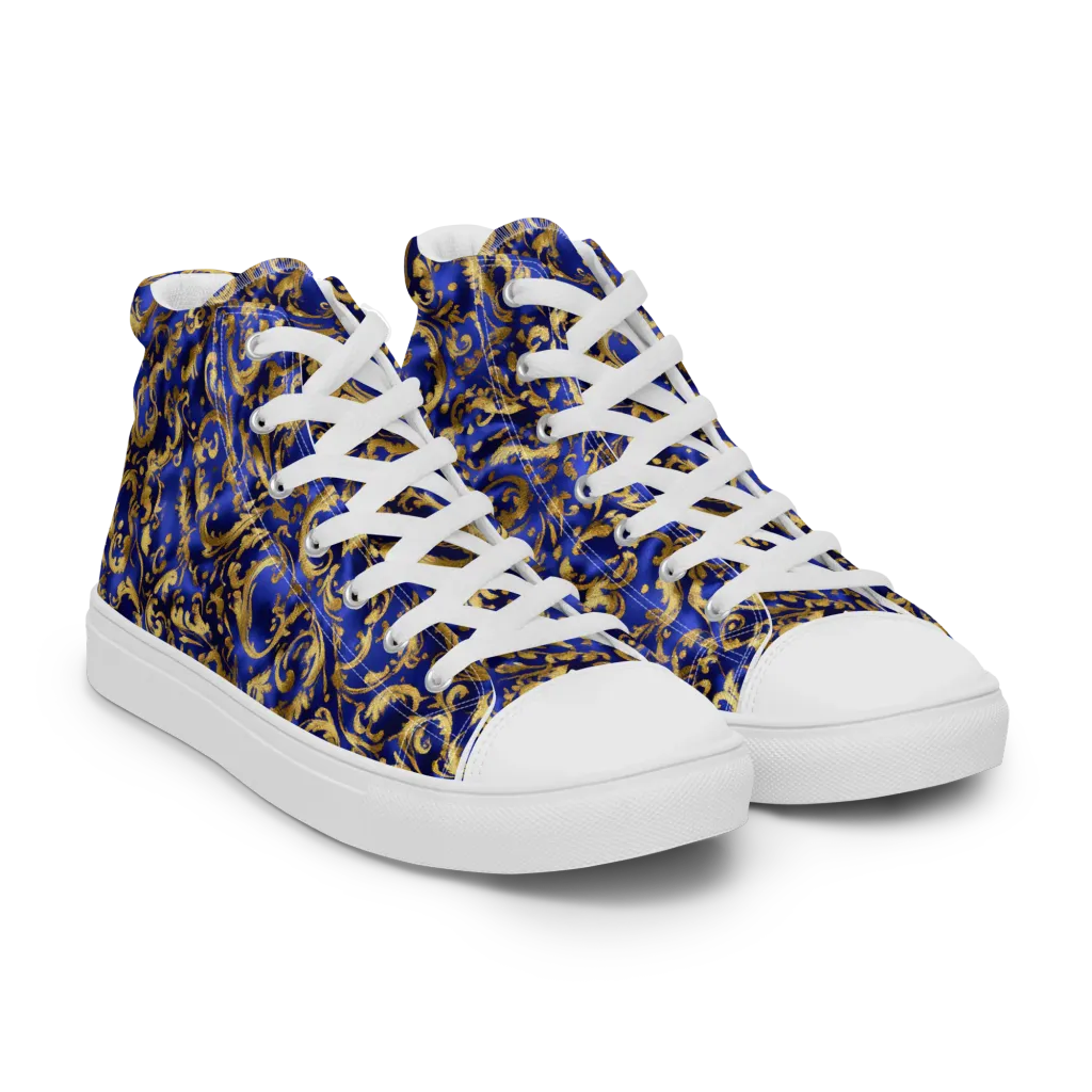 Gilded Arabesque on Women's High Top Canvas Shoes — Right Front