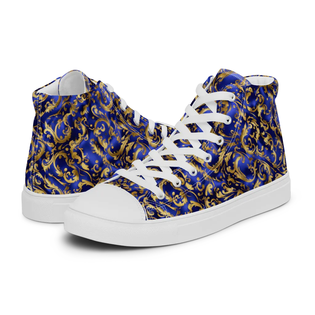 Gilded Arabesque on Women's High Top Canvas Shoes — Left