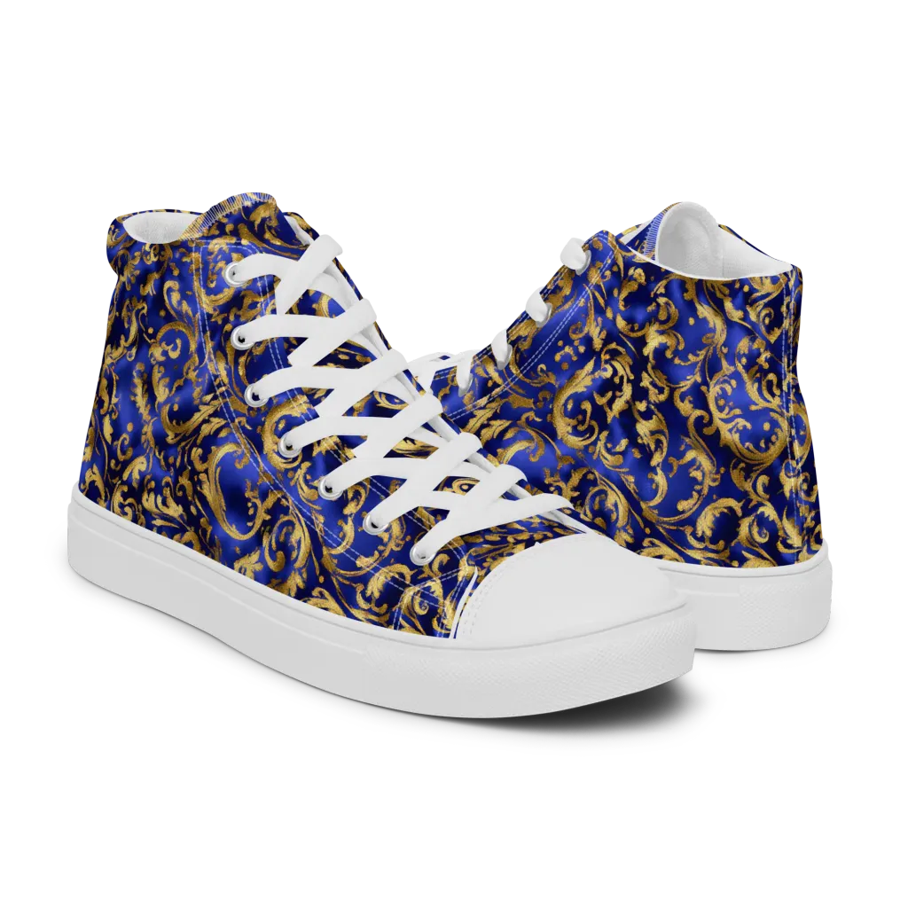 Gilded Arabesque on Women's High Top Canvas Shoes — Right