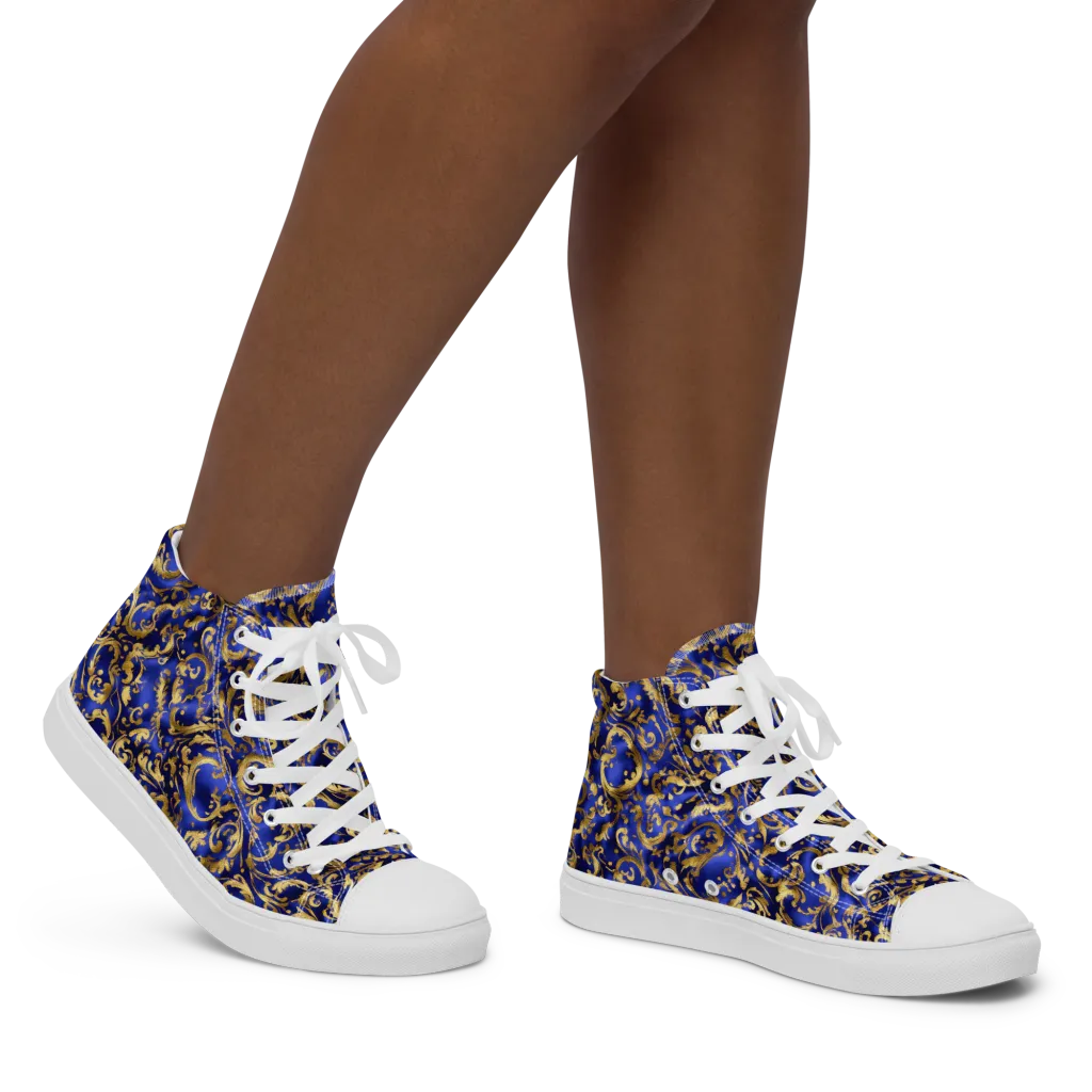 Gilded Arabesque on Women's High Top Canvas Shoes — Right