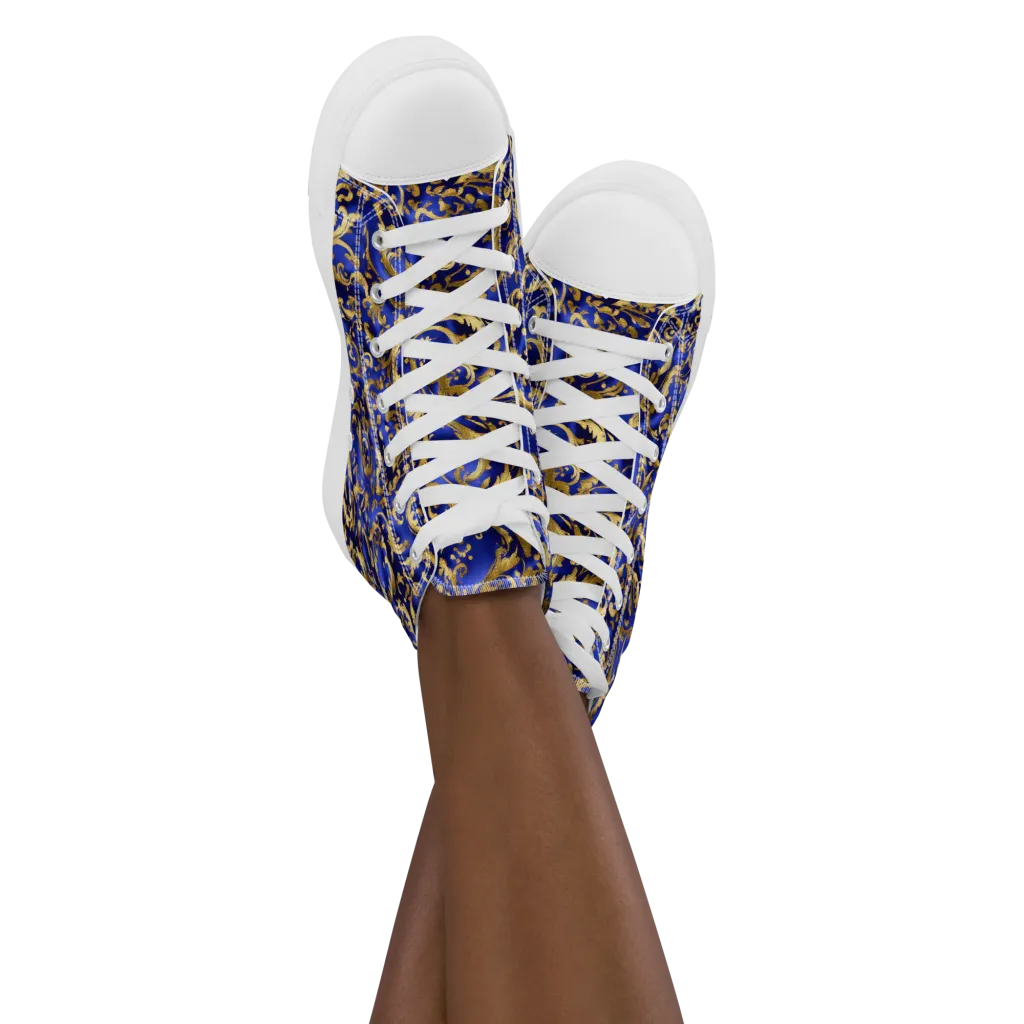 Gilded Arabesque on Women's High Top Canvas Shoes — Front