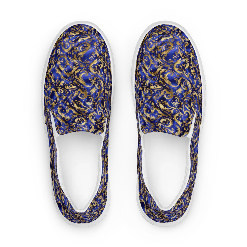 Gilded Arabesque on Men's Slip-On Canvas Shoes — Front