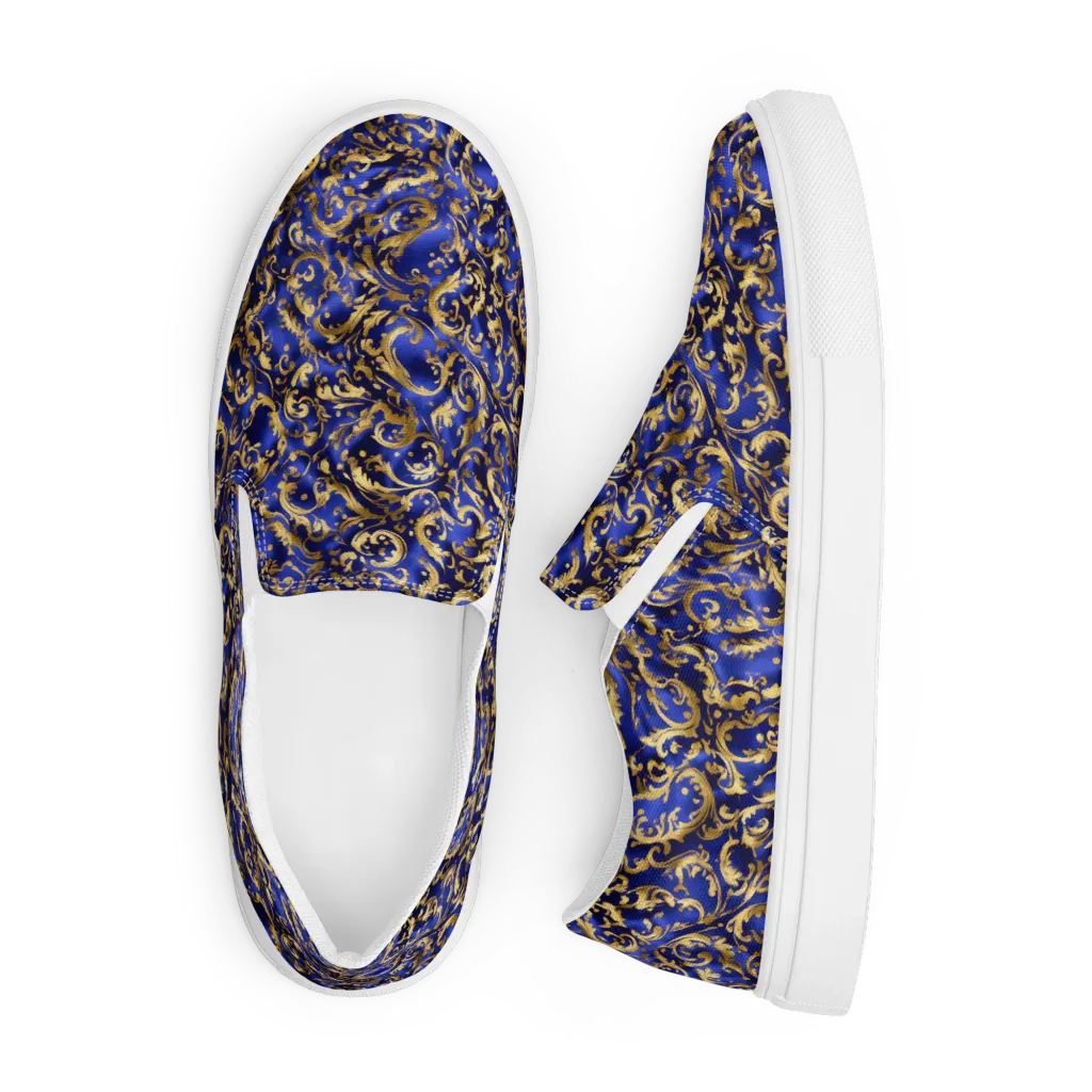 Gilded Arabesque on Men's Slip-On Canvas Shoes — Front