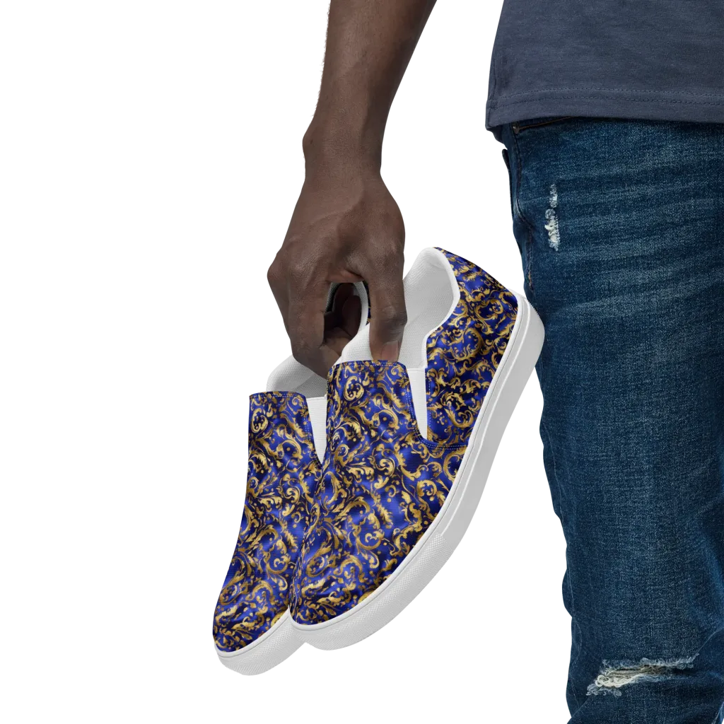 Gilded Arabesque on Men's Slip-On Canvas Shoes — Left Front