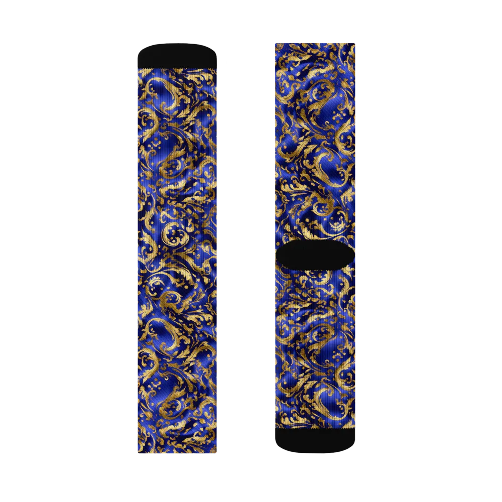 Gilded Arabesque on Socks — Left Sock