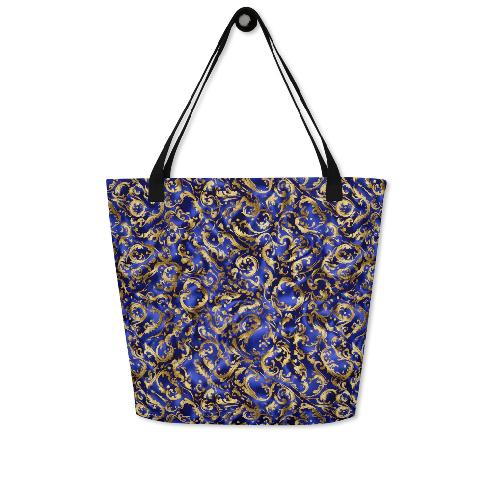 Gilded Arabesque on Large Tote Bag W/ Pocket — Front