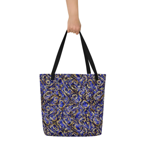 Gilded Arabesque on a Large Tote Bag W/ Pocket