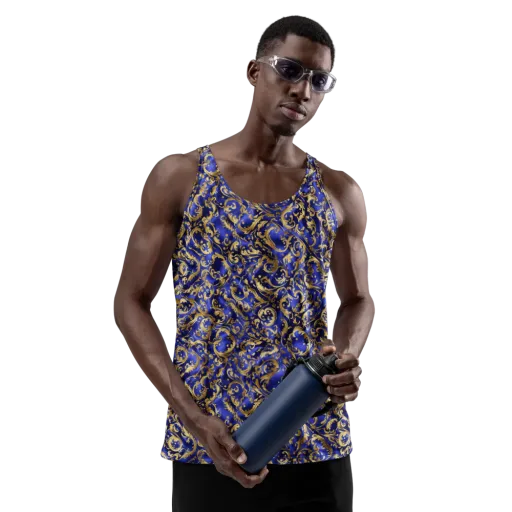 Gilded Arabesque on a Men's Tank Top