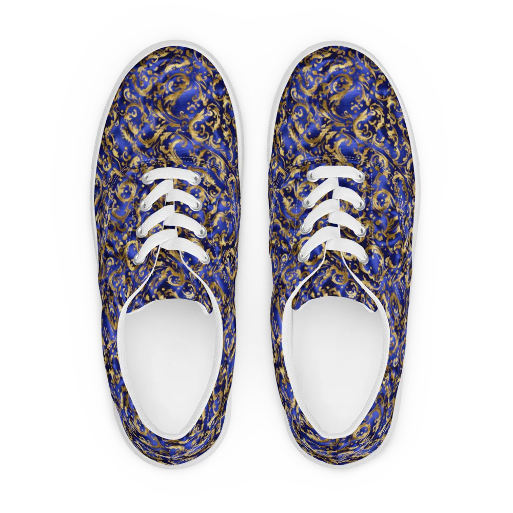 Gilded Arabesque on Men's Lace-Up Canvas Shoes — Front