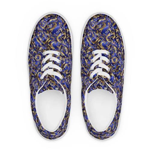 Gilded Arabesque on a Men's Lace-Up Canvas Shoes