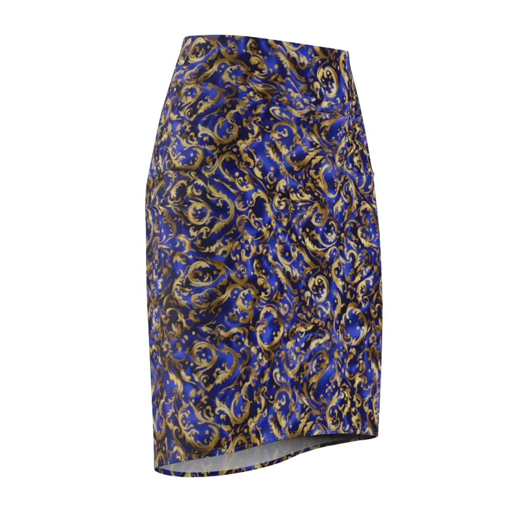 Gilded Arabesque on Pencil Skirt — Front Side