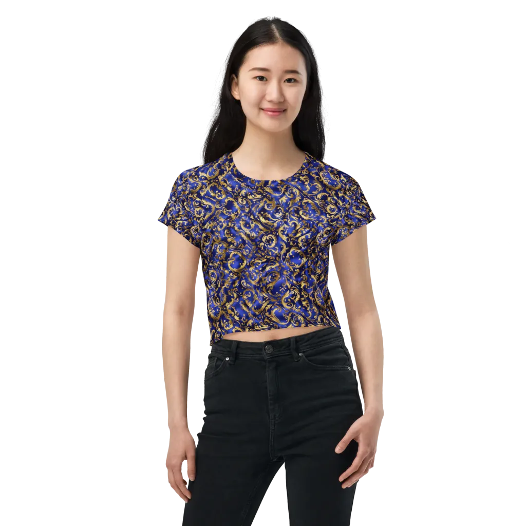 Gilded Arabesque on Crop Tee — Front