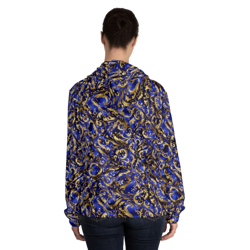 Gilded Arabesque on Women's Full-Zip Hoodie — Back On Person