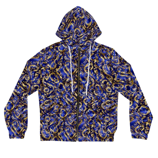 Gilded Arabesque on a Women's Full-Zip Hoodie