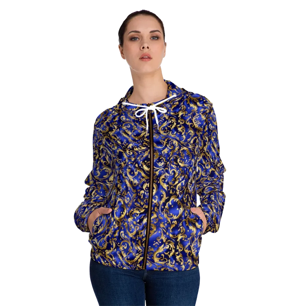 Gilded Arabesque on Women's Full-Zip Hoodie — Front On Person