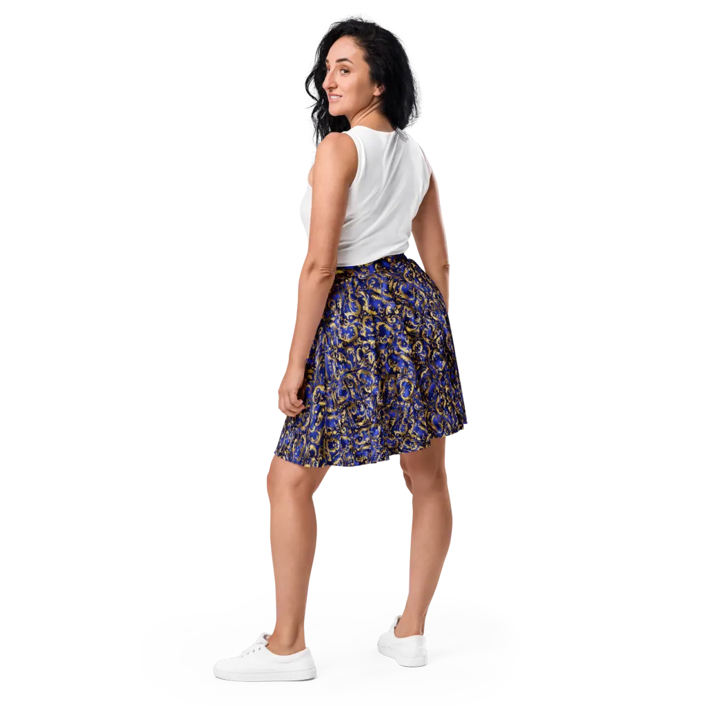 Gilded Arabesque on Skater Skirt — Back