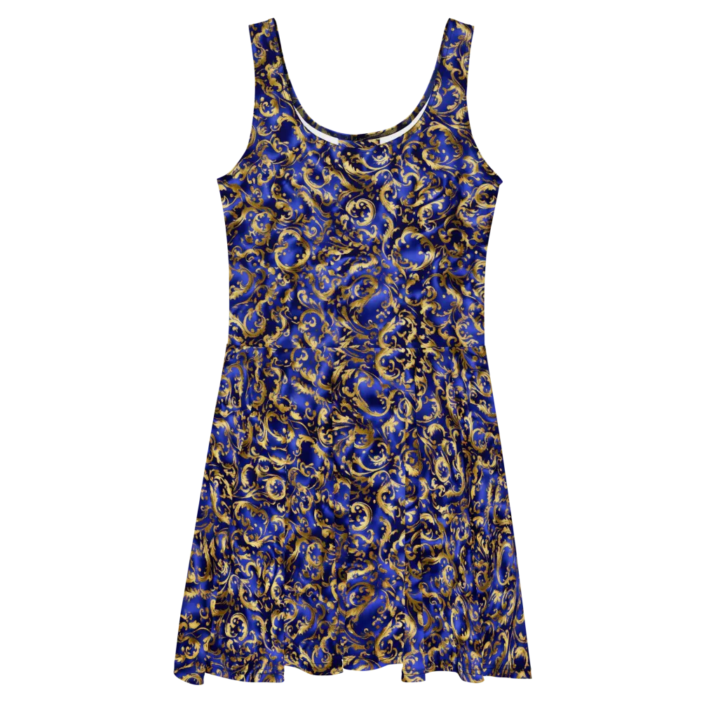Gilded Arabesque on Skater Dress — Front