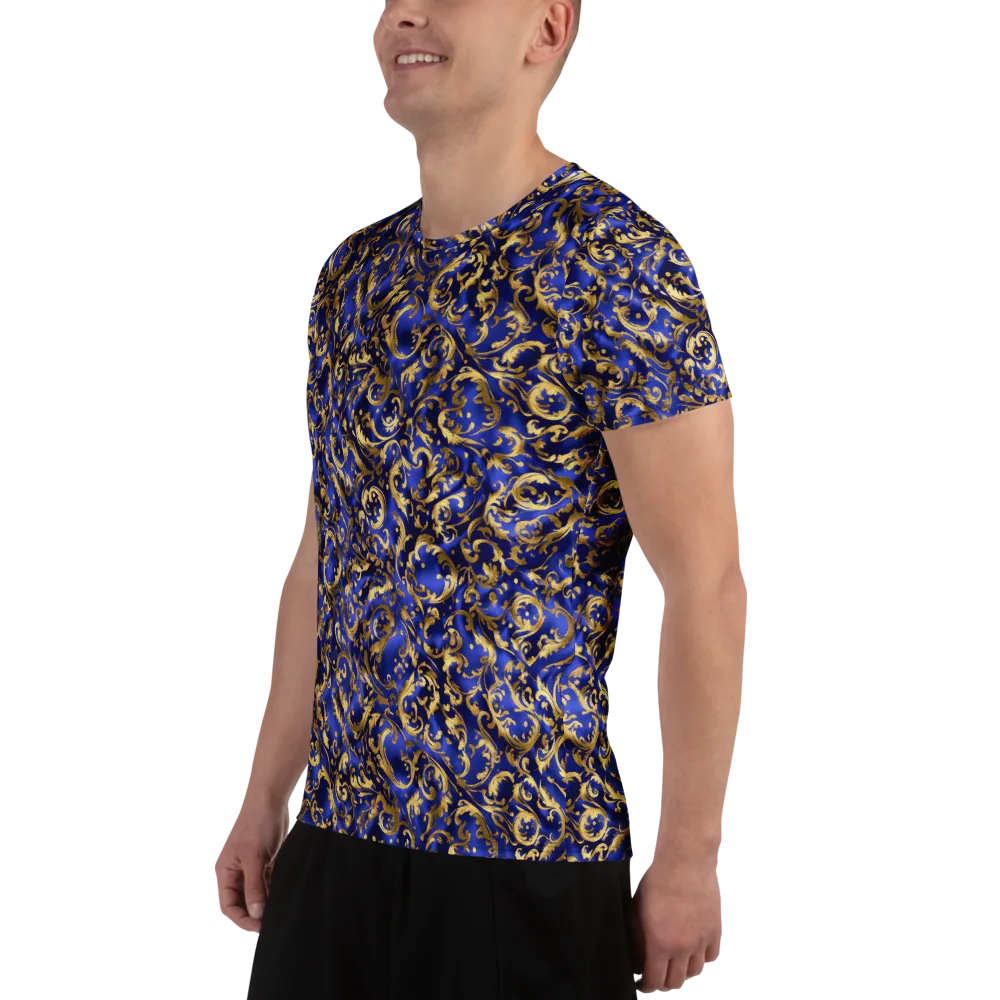 Gilded Arabesque on Men's Athletic T-Shirt — Left